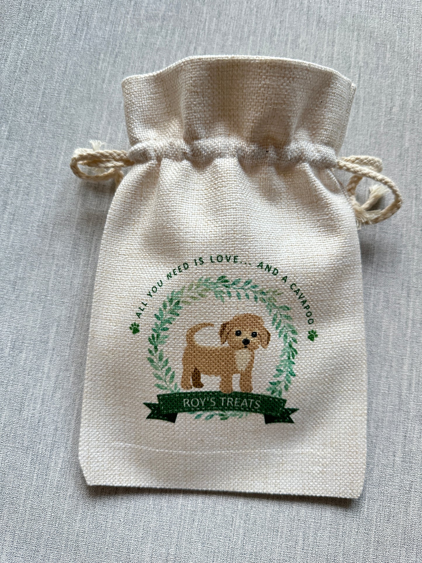 Personalised Dog Treat Bag - Custom Puppy dog Treat Pouch, Dog Breed Customisation, Perfect Pet Owner & New Puppy Gift