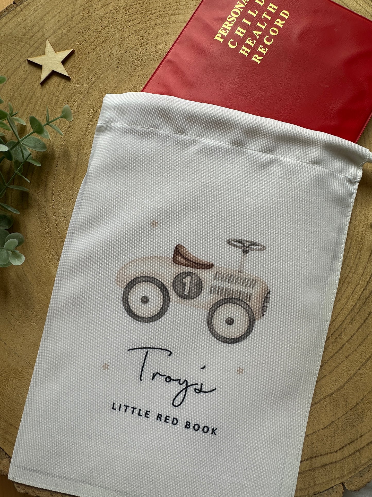 Personalised Red Book Bag, 8 designs, First Years Health Record Holder