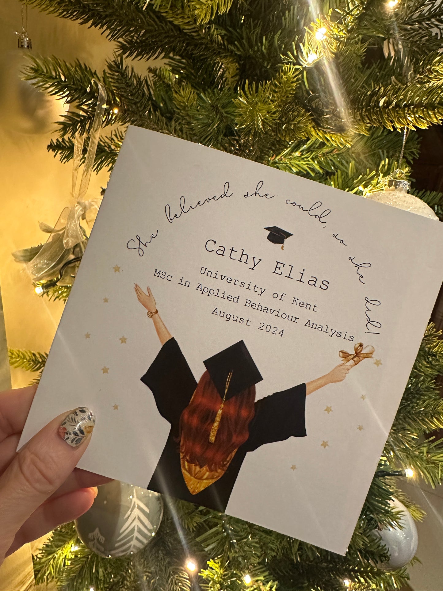 Personalised Graduation Card - Custom University Graduation Card for Her, Congratulations Card, Hair Colour Customisation