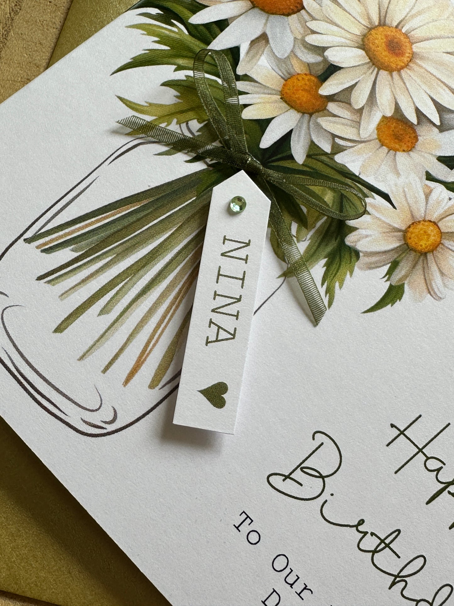 Personalised Birthday Card - Daisy Flowers - Mum, Friend, Auntie, Wife, Daughter, Sister
