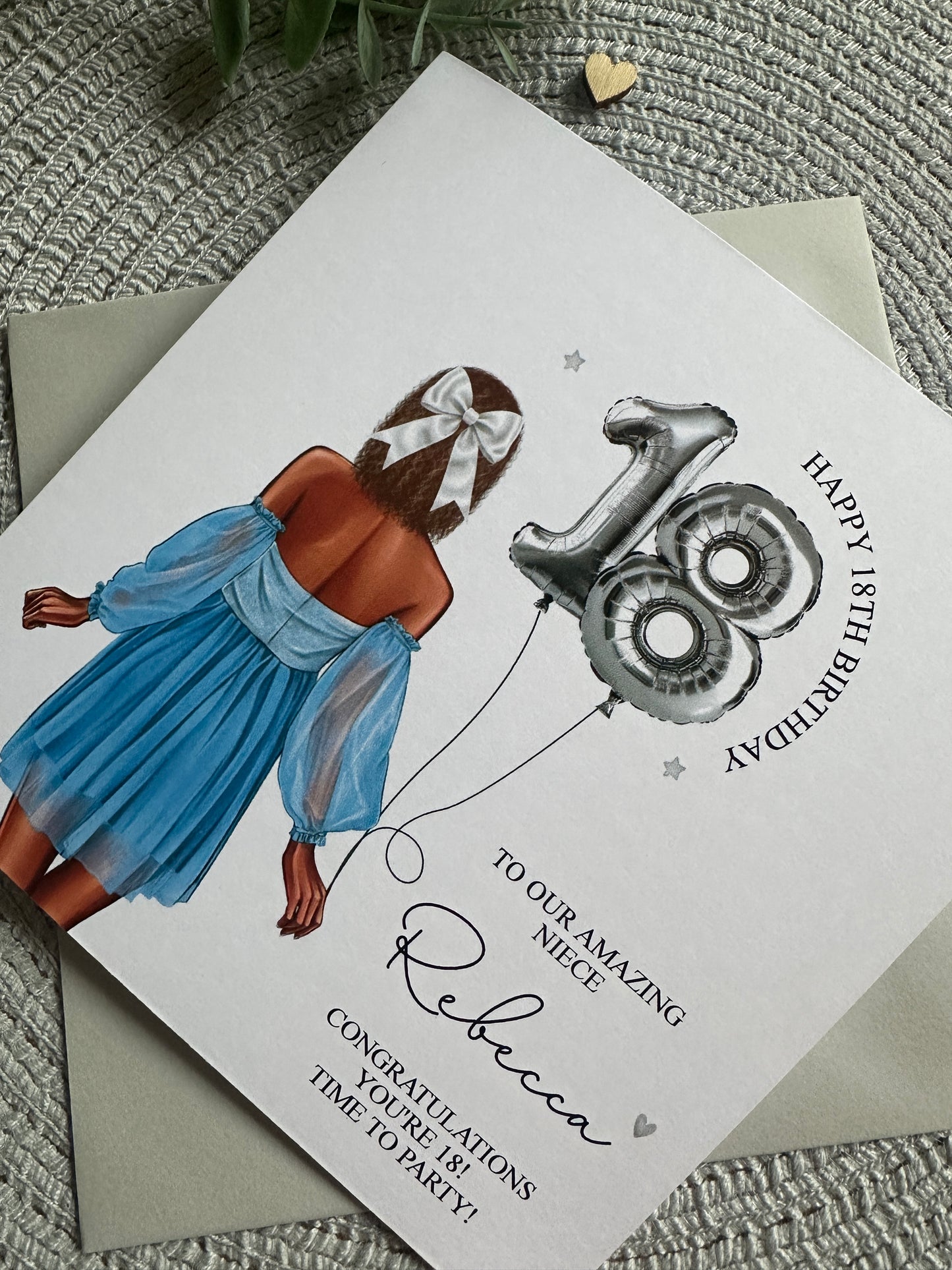 Personalised Birthday Girl Balloons Card, 16th 18th, 21st, 30th, 40th, 50th, Any Relation