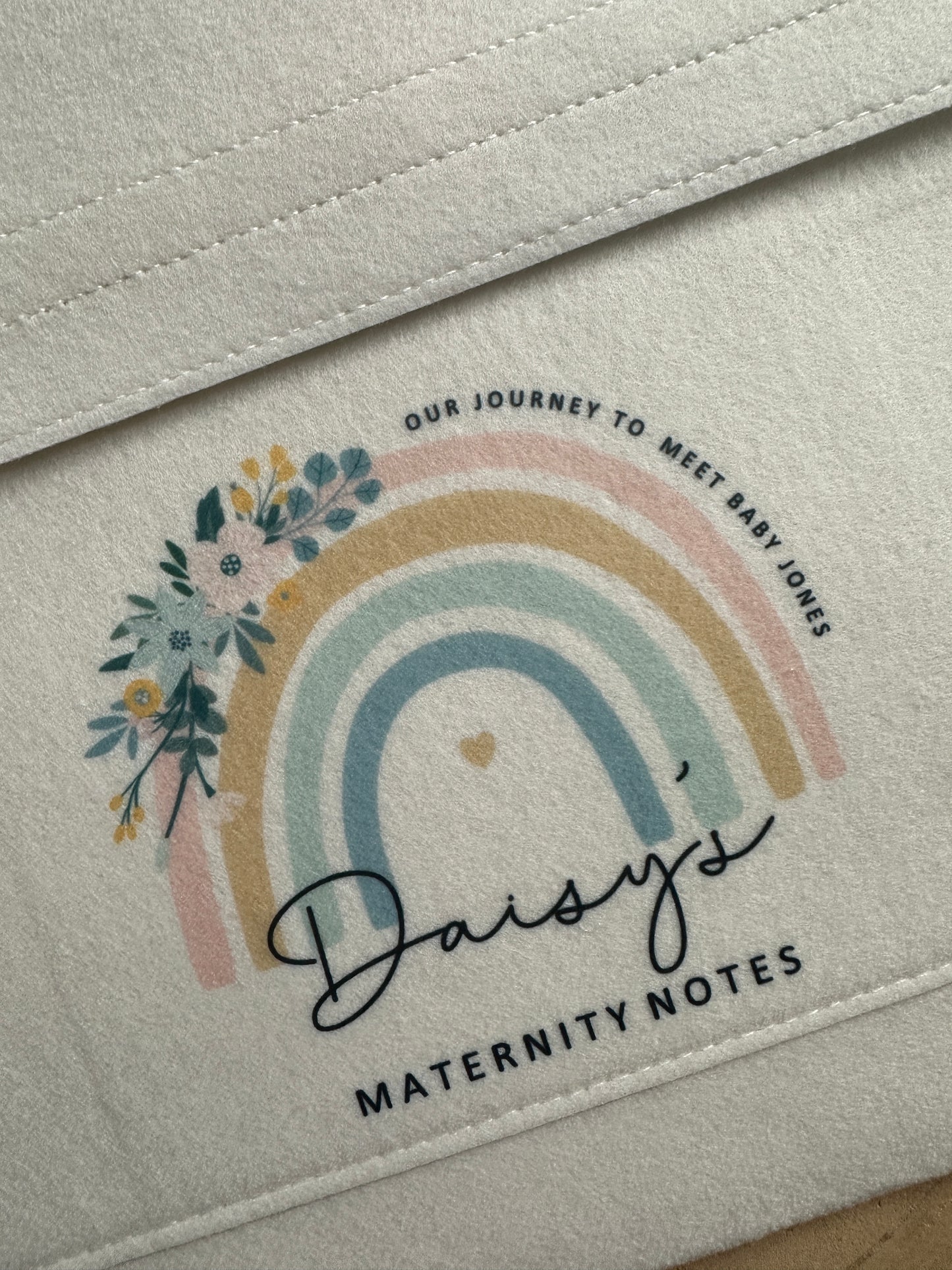 Personalised Pregnancy Notes Folder - Rainbow Maternity Notes, Welsh/English, Baby Shower Gift, Baby Journey Folder, Nodiadau Mamolaeth