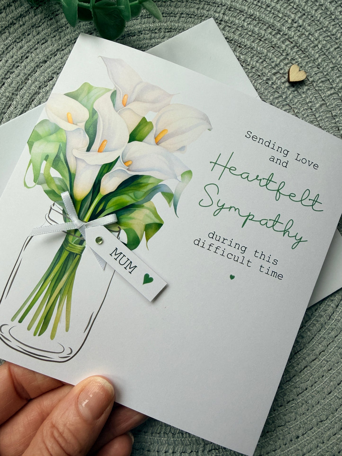 Personalised Lily Sympathy Card - Thinking of you bereavement card