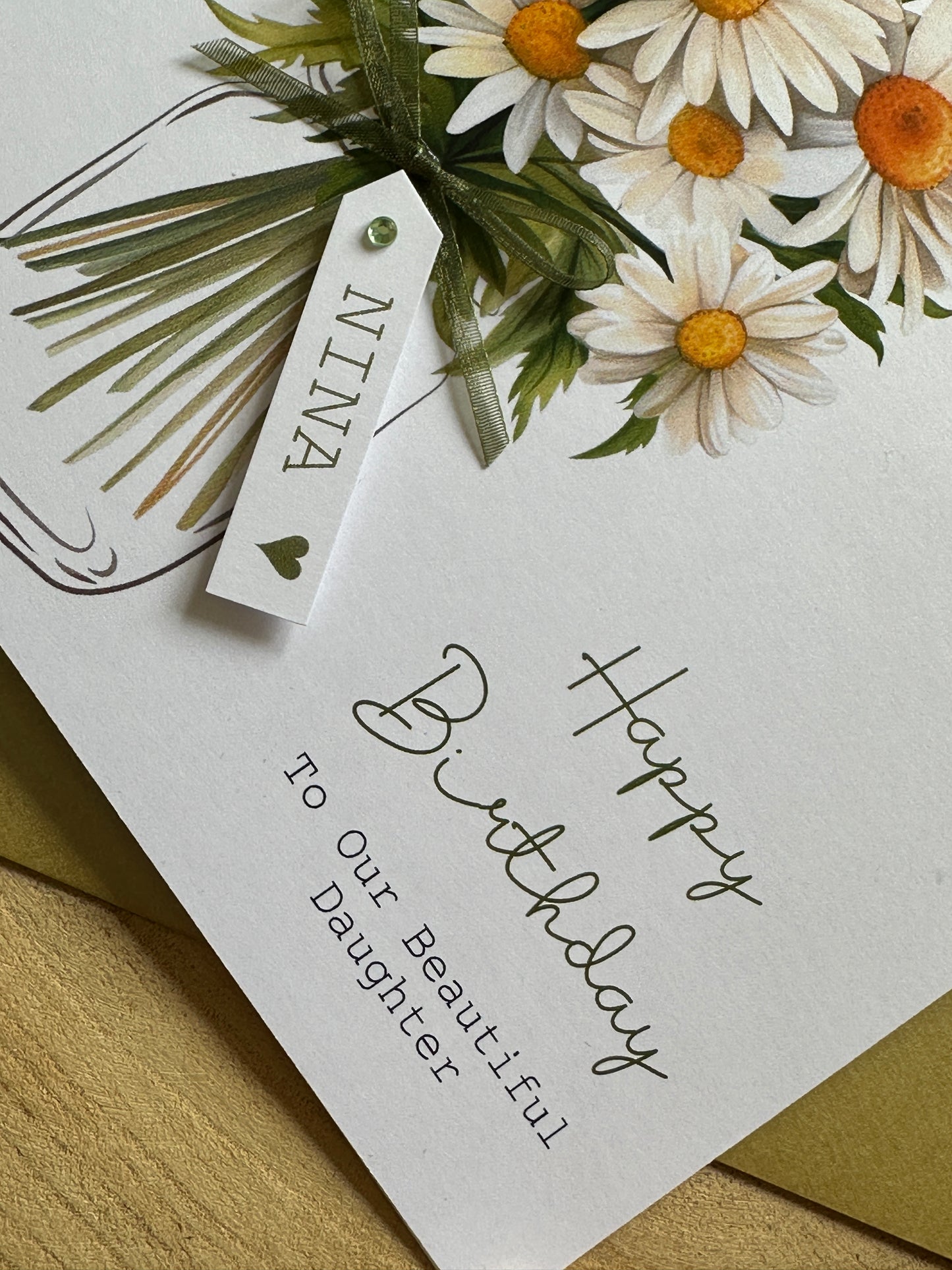 Personalised Birthday Card - Daisy Flowers - Mum, Friend, Auntie, Wife, Daughter, Sister