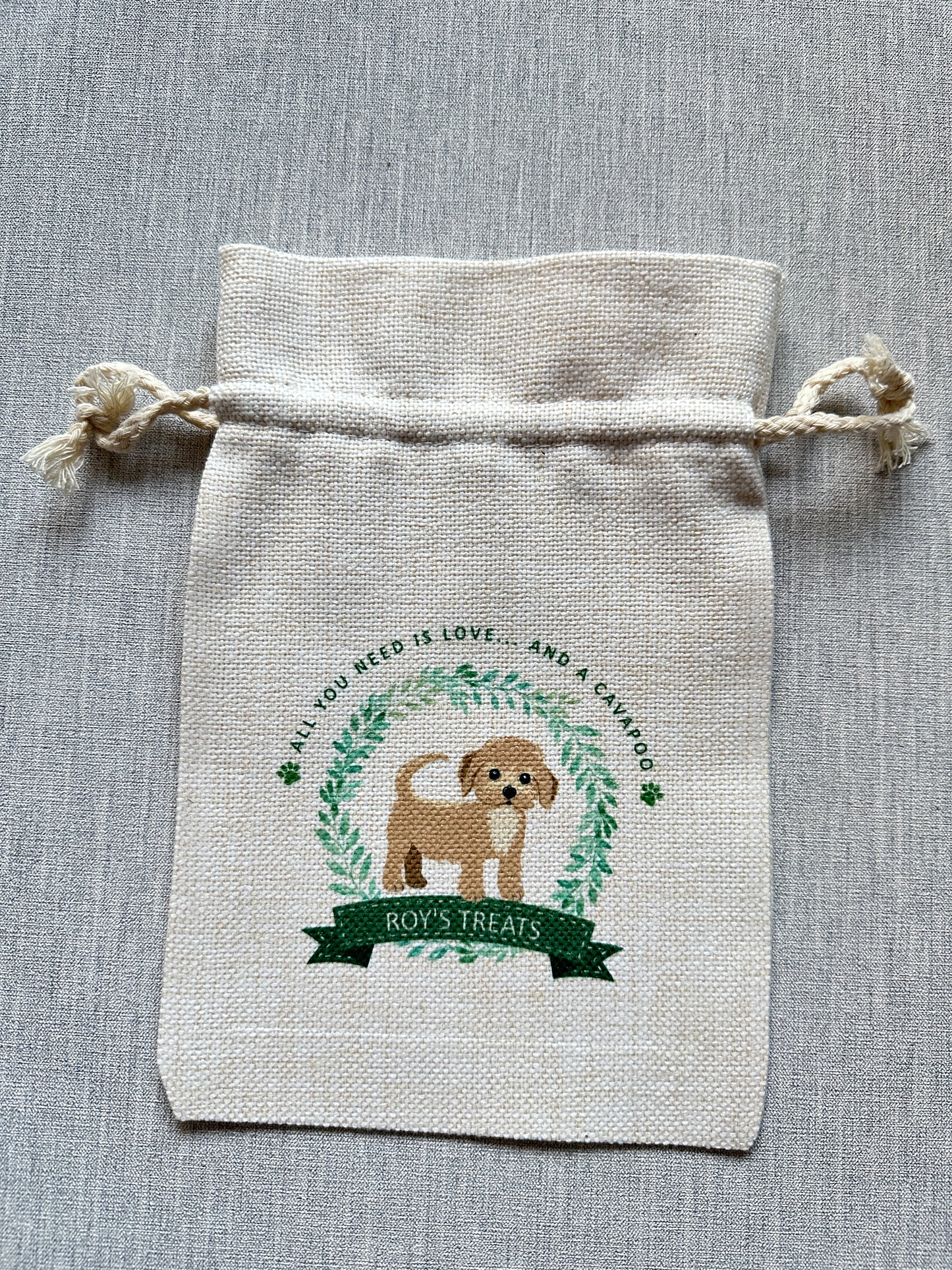 Personalised Dog Treat Bag - Custom Puppy dog Treat Pouch, Dog Breed Customisation, Perfect Pet Owner & New Puppy Gift