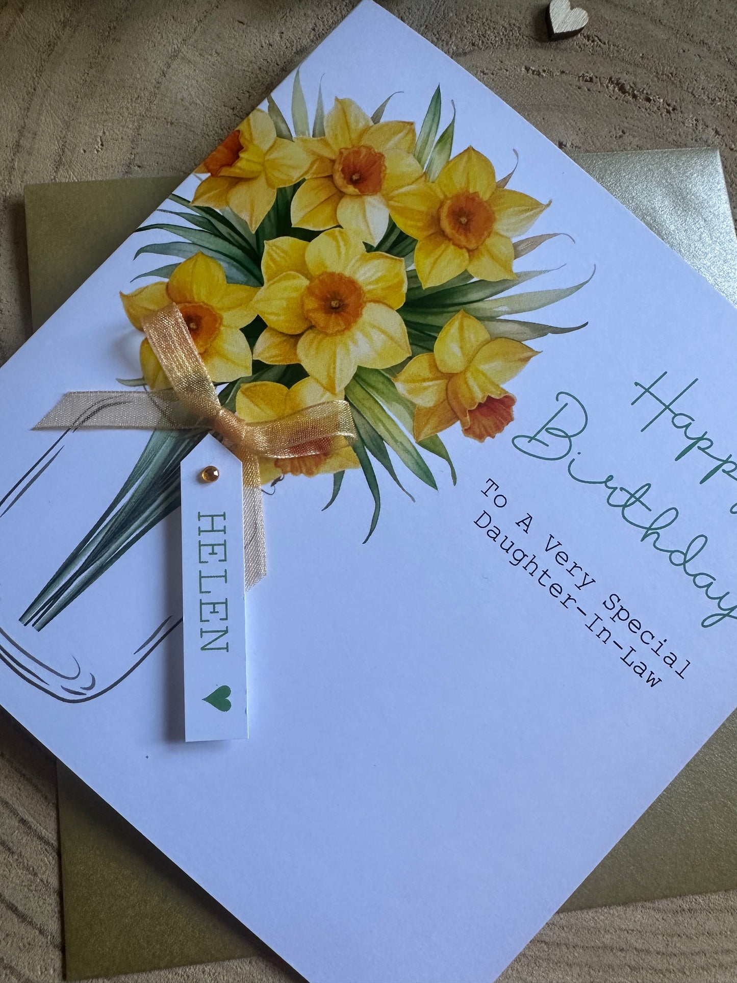Personalised Birthday Card - Daffodils - Mum, Friend, Auntie, Wife, Daughter