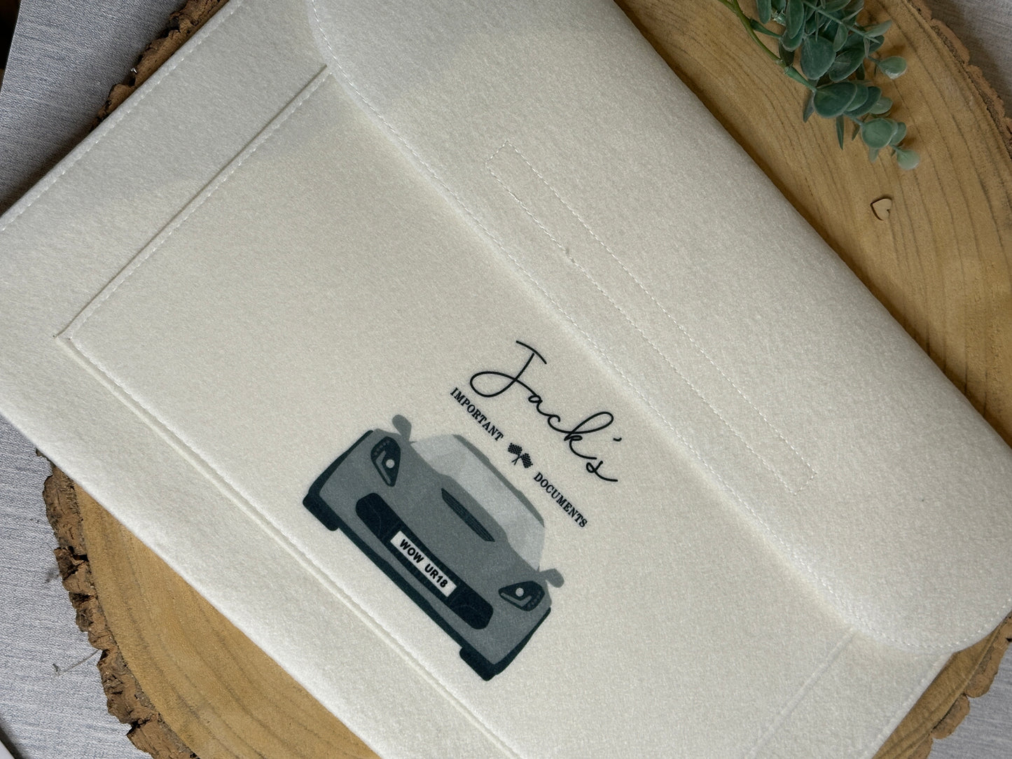 Personalised Car Document Folder