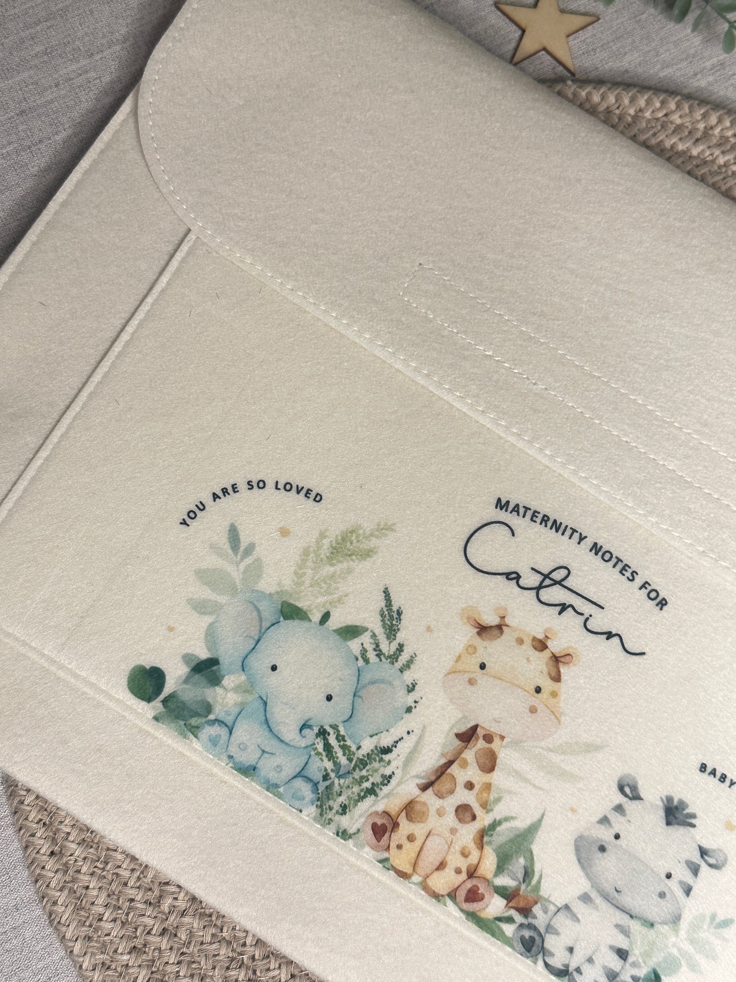Personalised Pregnancy Notes Folder - Safari Maternity Notes, Welsh/English