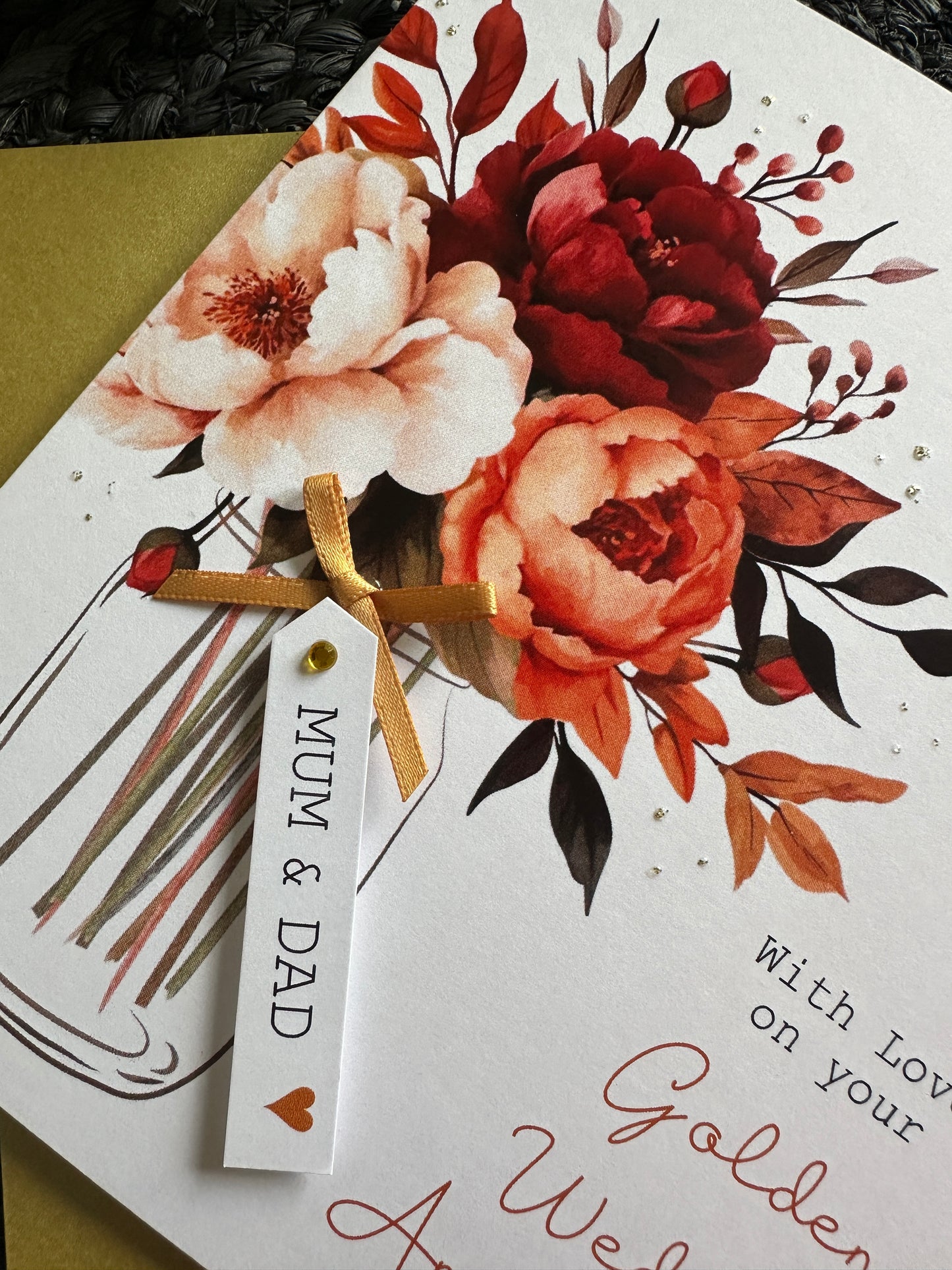 Personalised Golden Wedding Anniversary Card - 50 years married