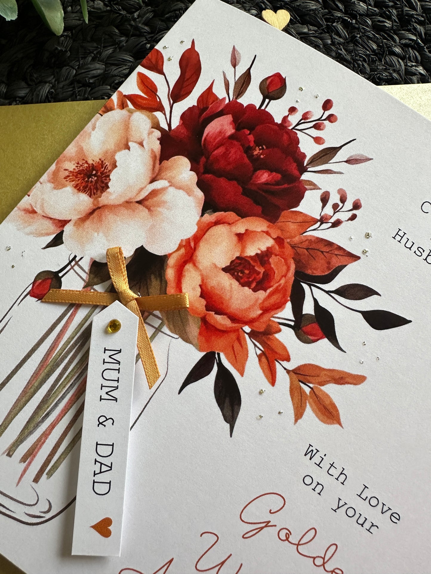 Personalised Golden Wedding Anniversary Card - 50 years married