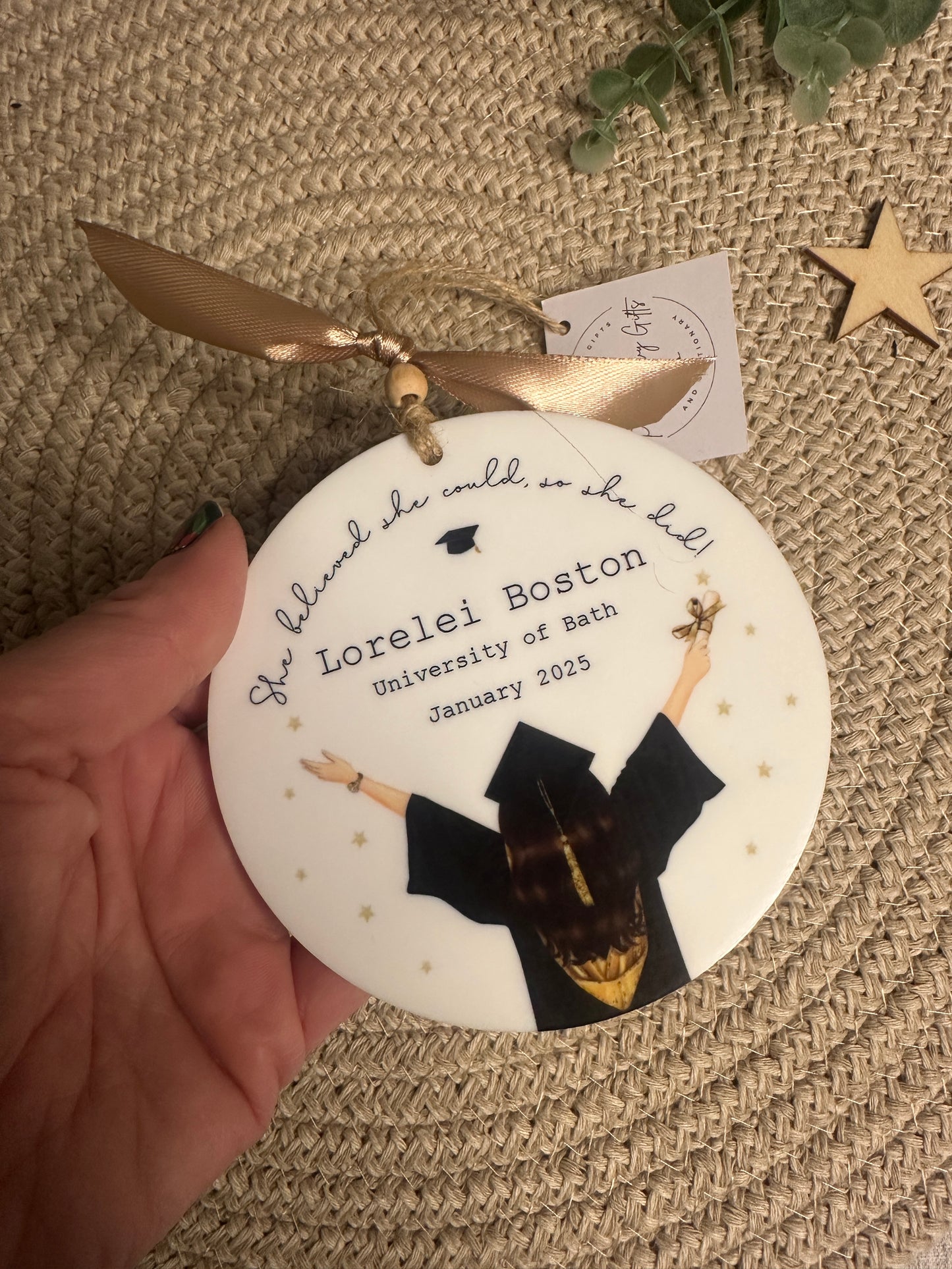 Personalised Graduation Gift Keepsake - Custom University Graduation Gift for Her, Girl Graduation Gift, Hair Colour Customisation