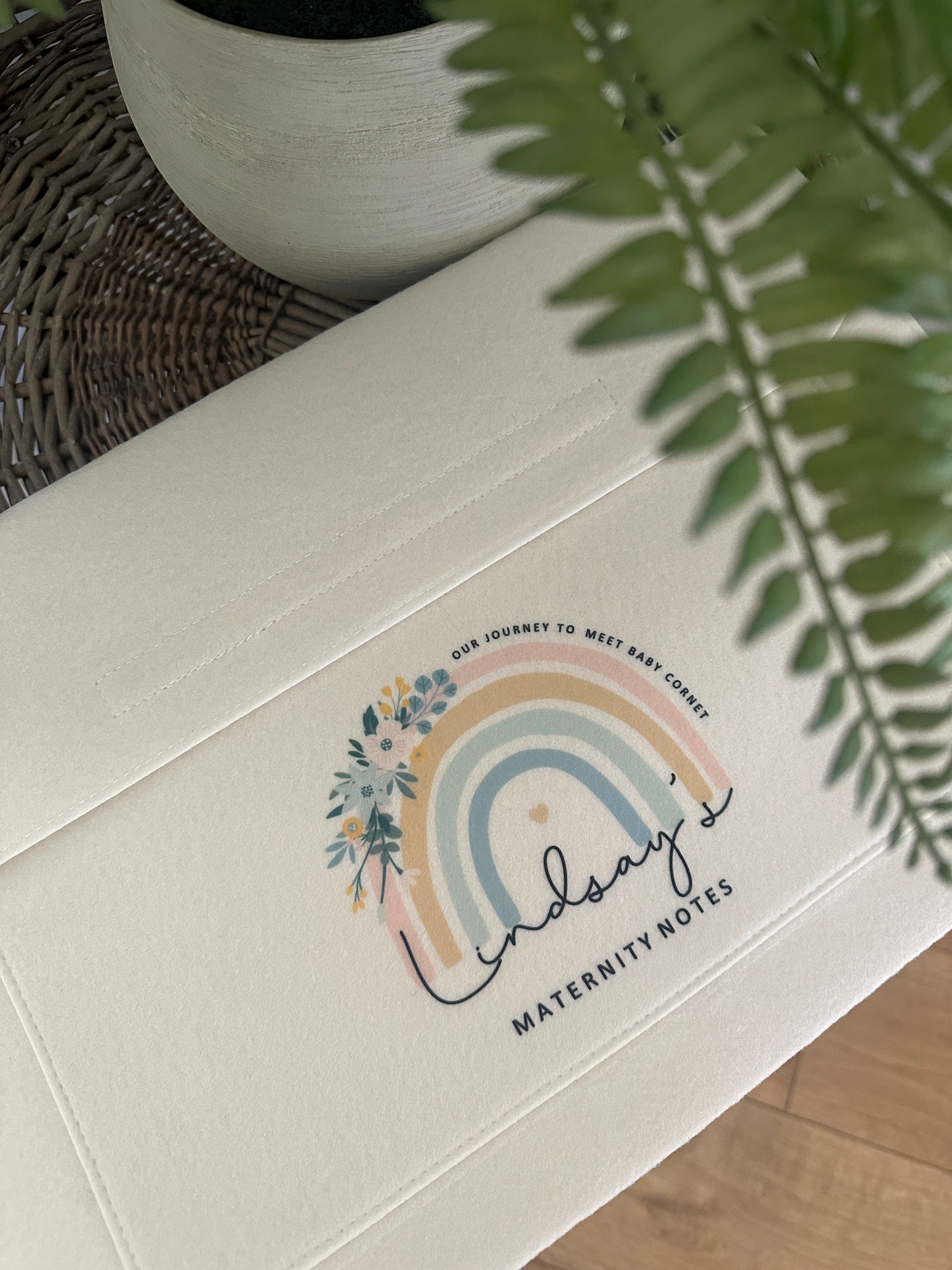 Personalised Pregnancy Notes Folder - Rainbow Maternity Notes, Welsh/English, Baby Shower Gift, Baby Journey Folder, Nodiadau Mamolaeth