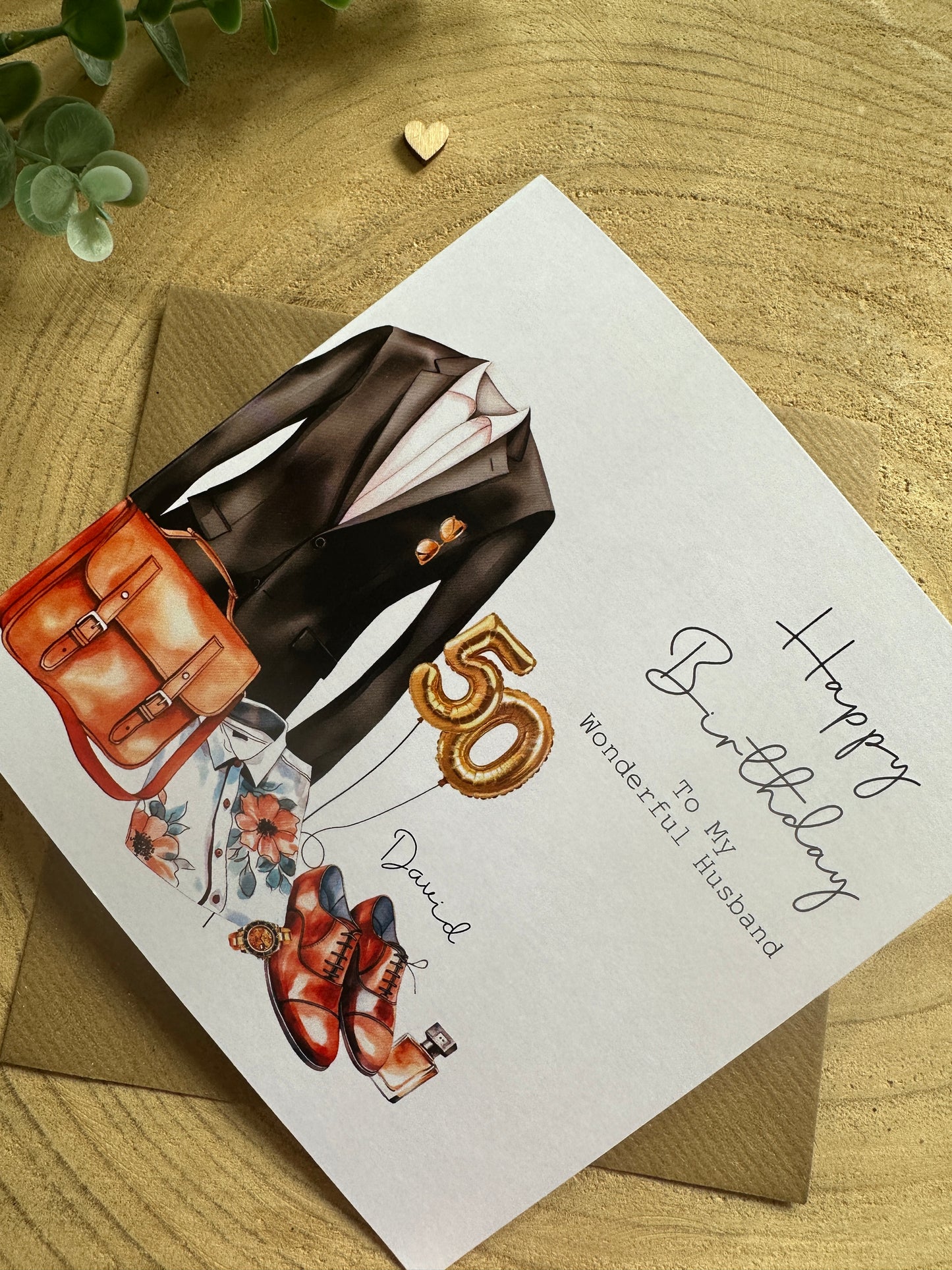 Personalised Stylish Birthday Card for Men