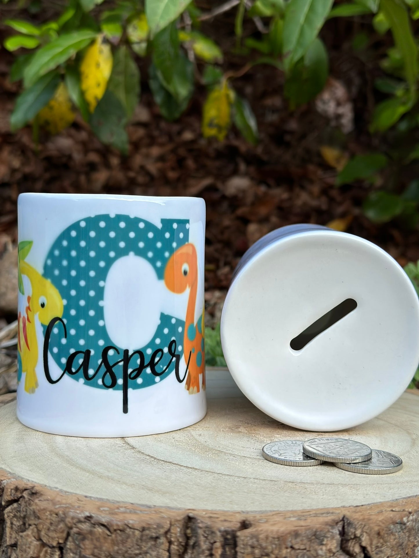 Personalised Ceramic Money Box - Dinosaurs