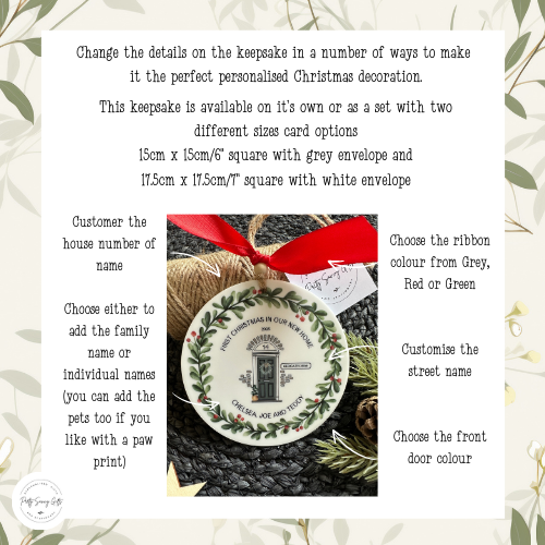 Personalised First Christmas New Home Decoration; 1st Xmas Customised Tree Bauble