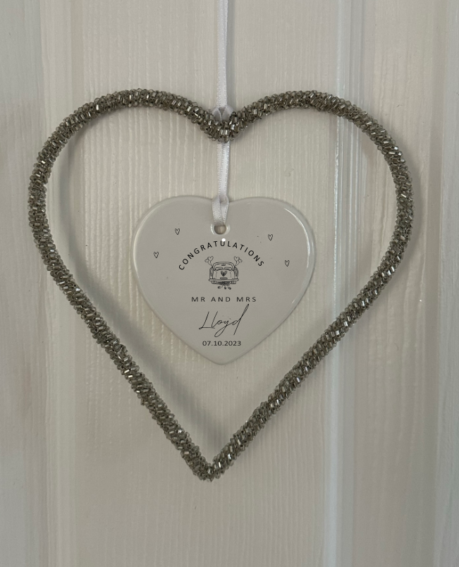 Personalised Wedding Gift | Mr and Mrs Wedding Gift | | English or Welsh | Congratulations | Llongyfarchidadau | Rings, Cake or Car