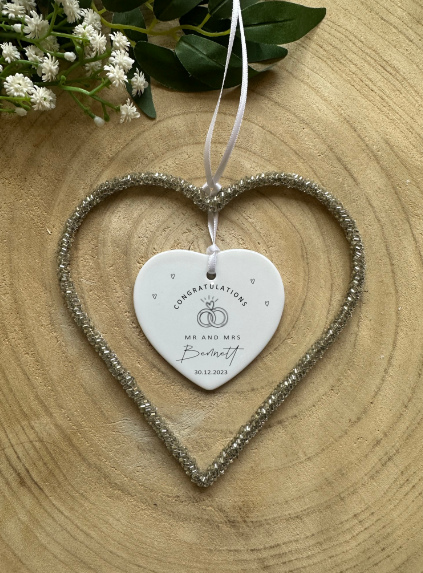 Personalised Wedding Gift | Mr and Mrs Wedding Gift | | English or Welsh | Congratulations | Llongyfarchidadau | Rings, Cake or Car