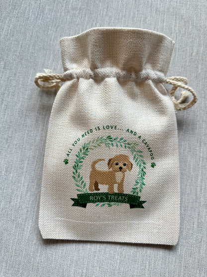 Personalised Dog Treat Bag - Custom Puppy dog Treat Pouch, Dog Breed Customisation, Perfect Pet Owner & New Puppy Gift