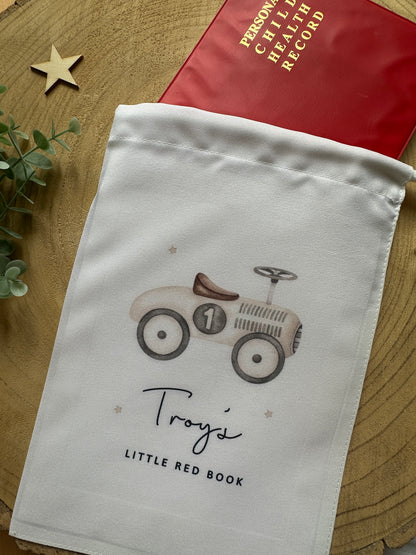 Personalised Red Book Bag, 8 designs, First Years Health Record Holder
