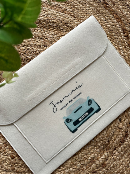 Personalised Car Document Wallet Folder