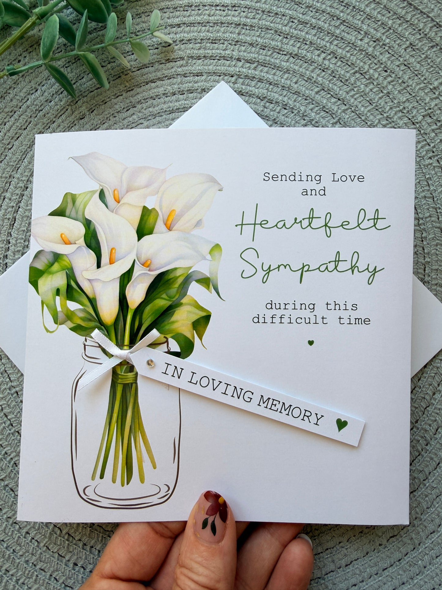 Personalised Lily Sympathy Card - Thinking of you bereavement card