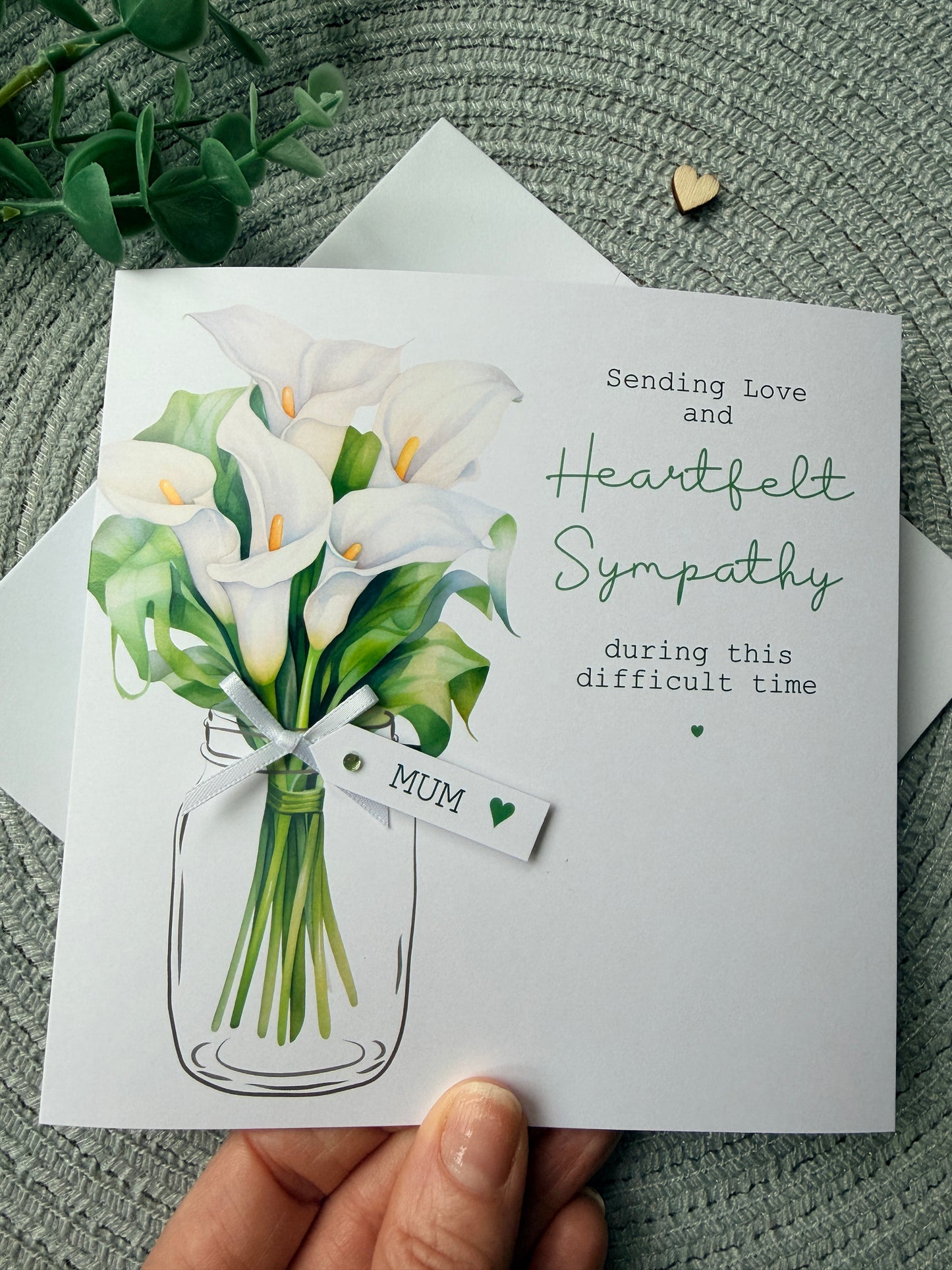 Personalised Lily Sympathy Card - Thinking of you bereavement card