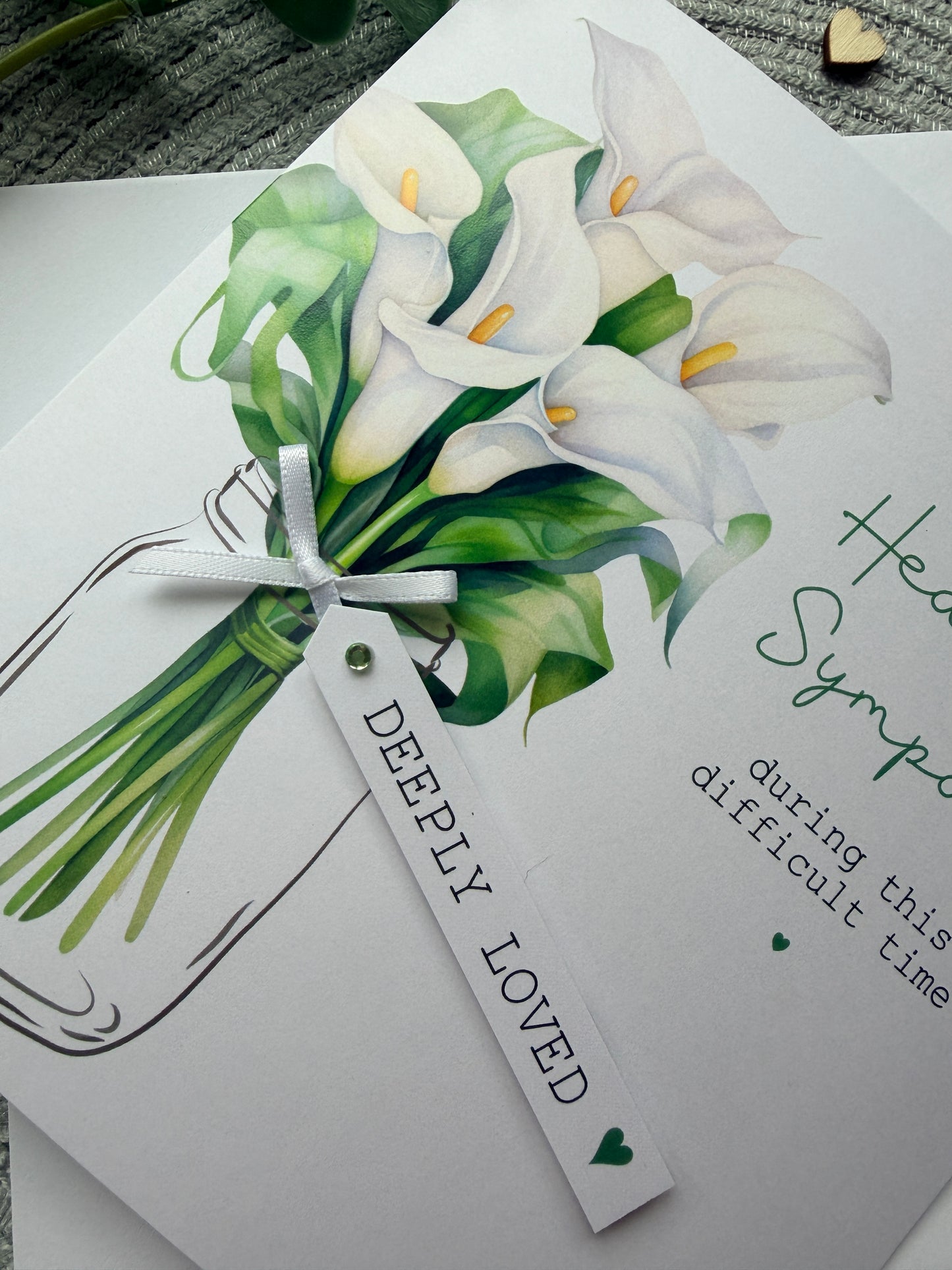 Personalised Lily Sympathy Card - Thinking of you bereavement card