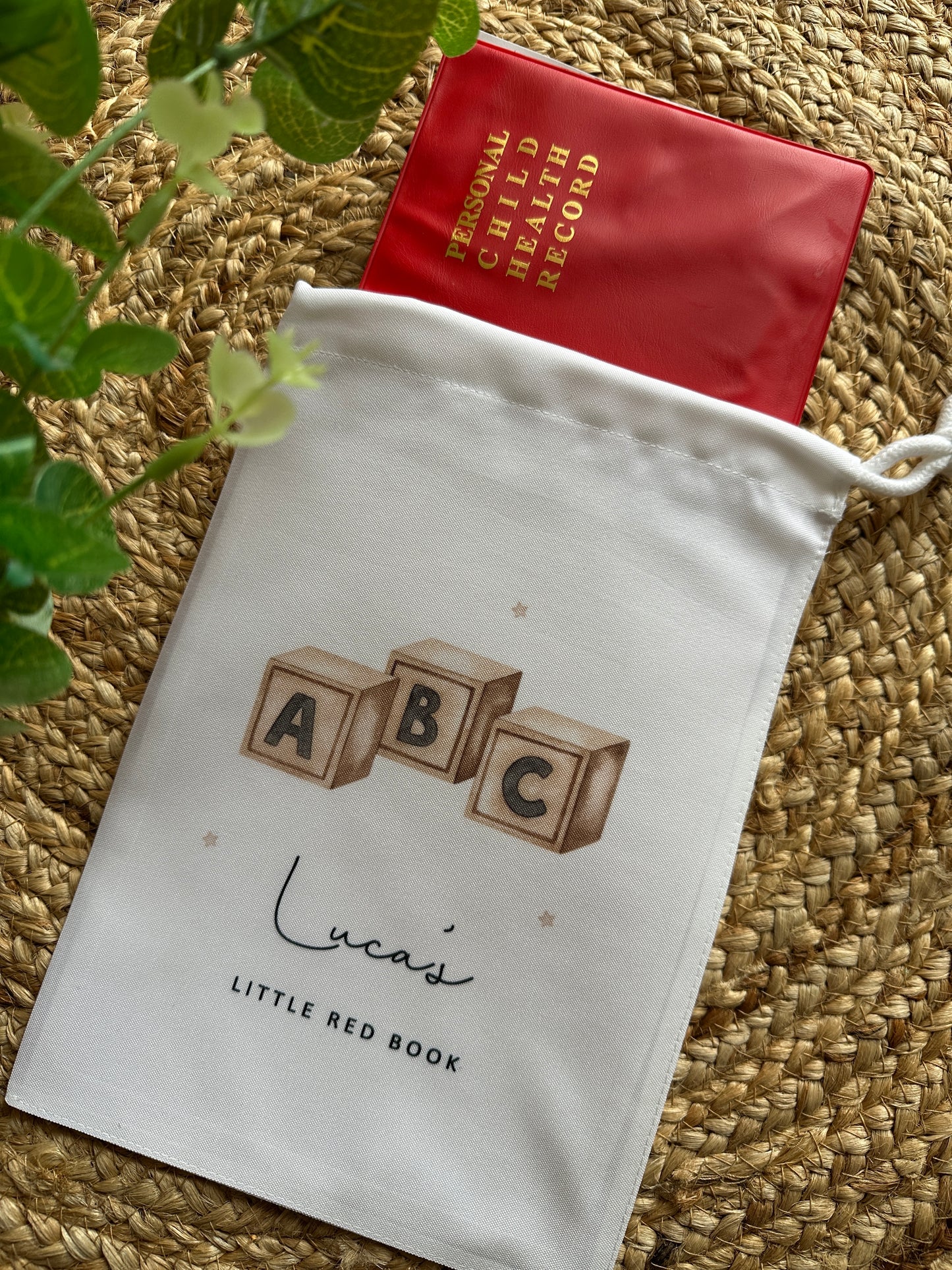 Personalised Red Book Bag, 8 designs, First Years Health Record Holder