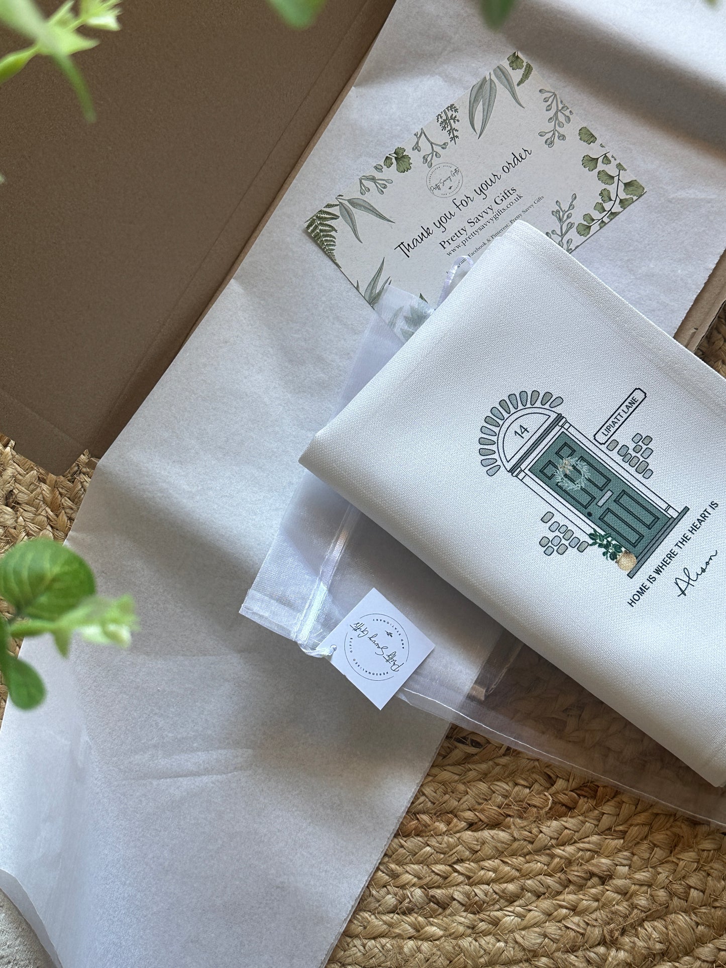 Personalised Handmade New Home Tea Towel