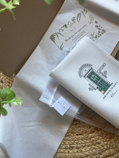 Personalised Handmade New Home Tea Towel