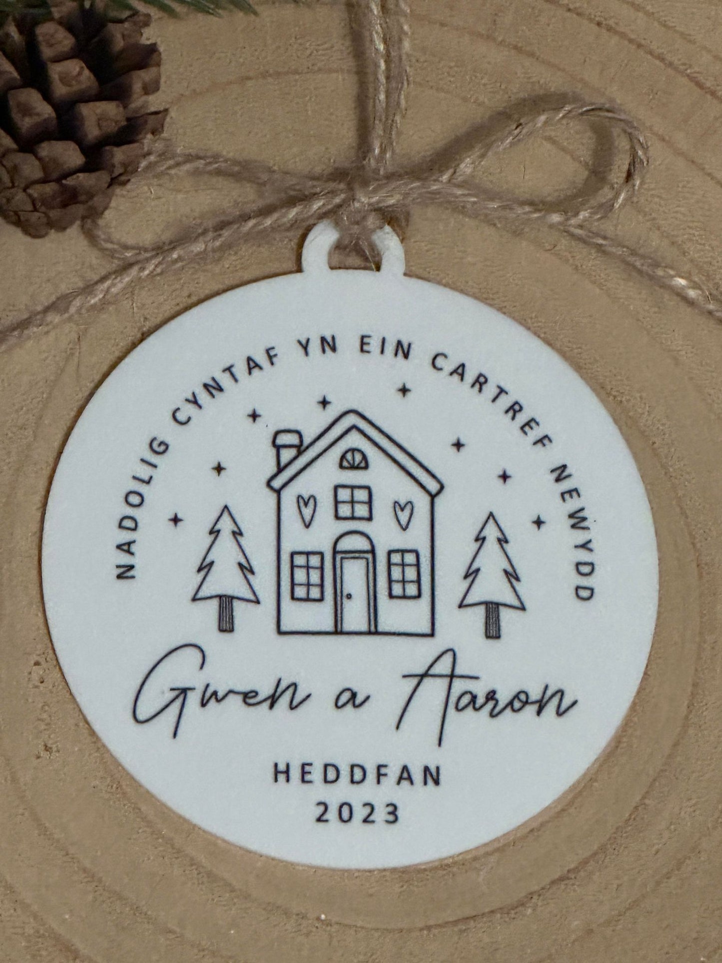 Personalised 1st Christmas In Our New Home Bauble - First Christmas Decoration, Tree Decoration, First Home - English or Welsh