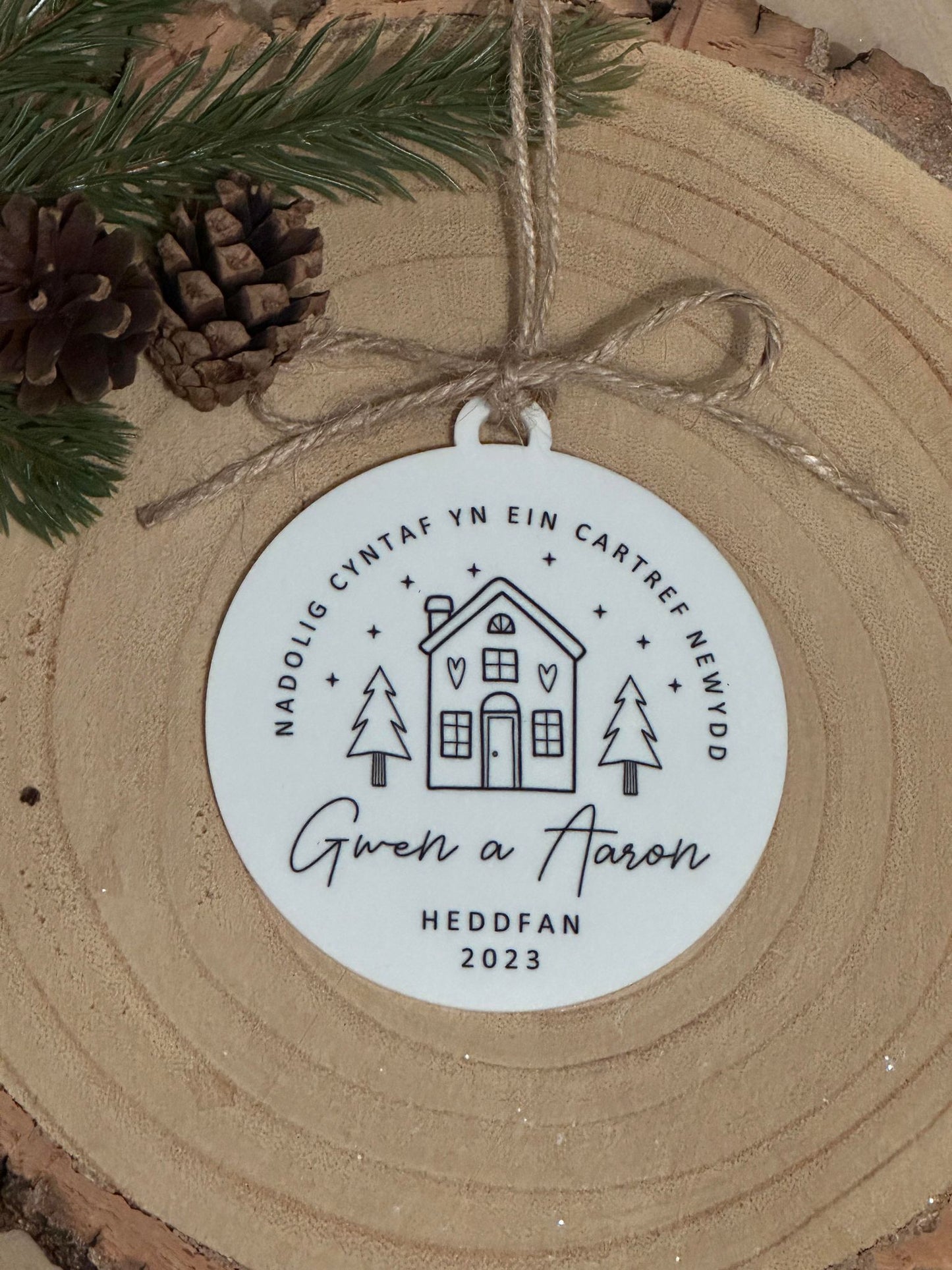 Personalised 1st Christmas In Our New Home Bauble - First Christmas Decoration, Tree Decoration, First Home - English or Welsh