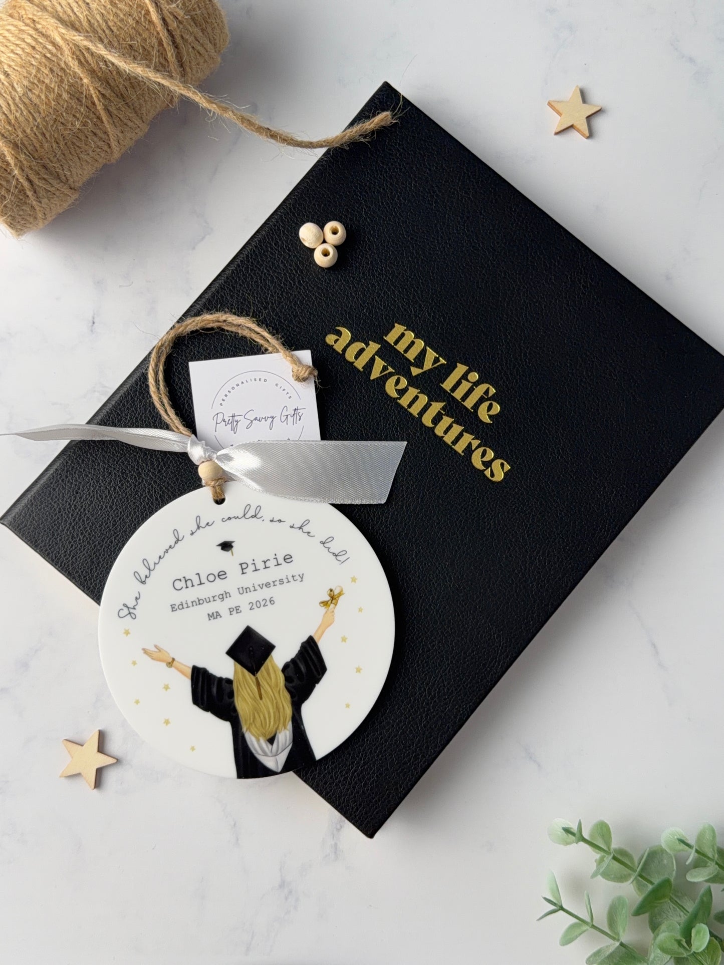 Personalised Graduation Gift Keepsake - Custom University Graduation Gift for Her, Girl Graduation Gift, Hair Colour Customisation