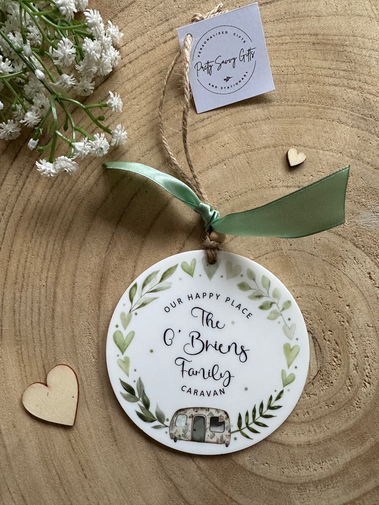 Personalised Handmade Caravanning Keepsake, Caravanning Themed sign, Natural Colours, English or Welsh Caravan plaque, Caravan decoration