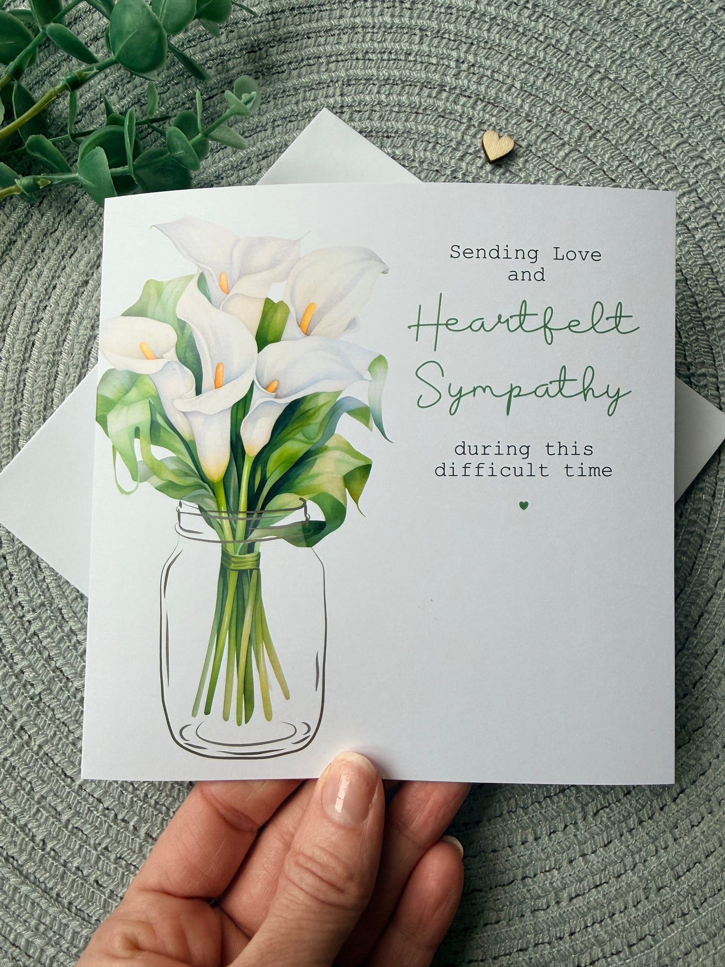 Personalised Lily Sympathy Card - Thinking of you bereavement card