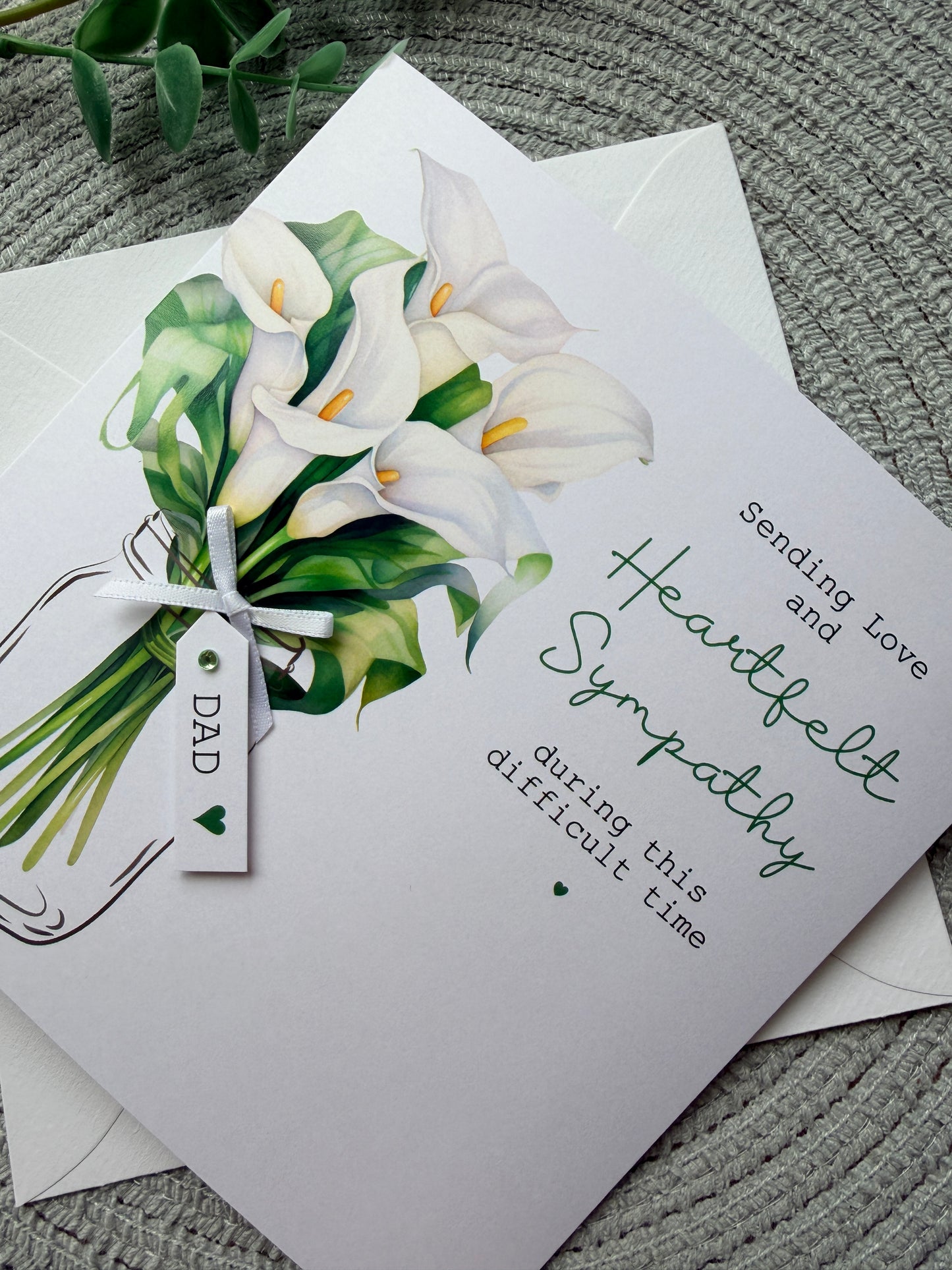 Personalised Lily Sympathy Card - Thinking of you bereavement card