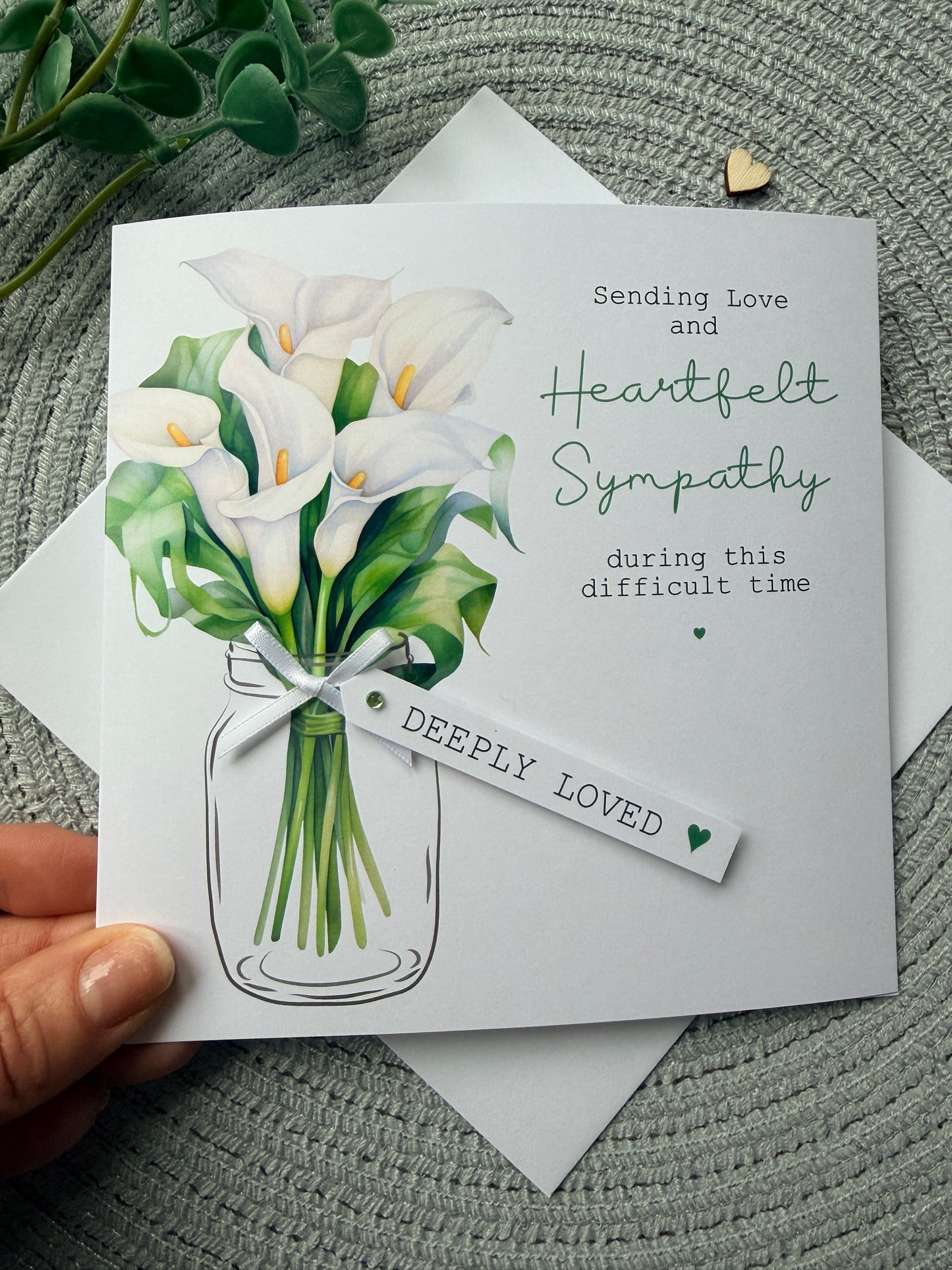 Personalised Lily Sympathy Card - Thinking of you bereavement card