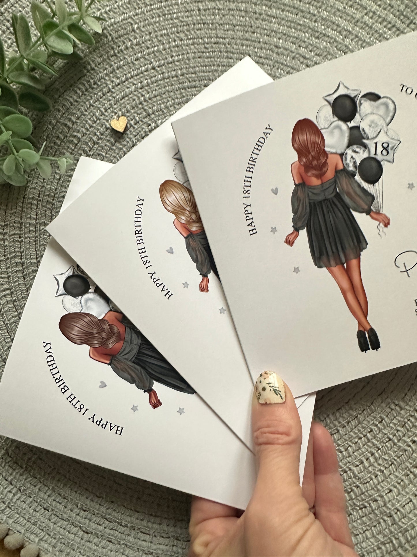 Personalised Birthday Girl Balloons Card, 16th 18th, 21st, 30th, 40th, 50th, Any Relation