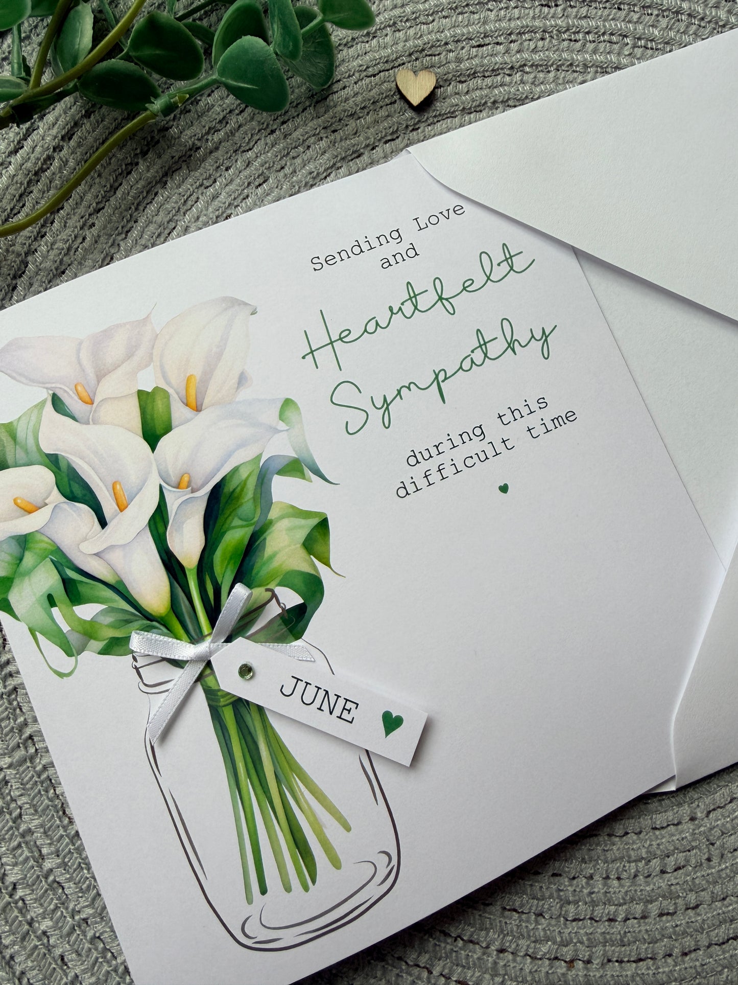 Personalised Lily Sympathy Card - Thinking of you bereavement card