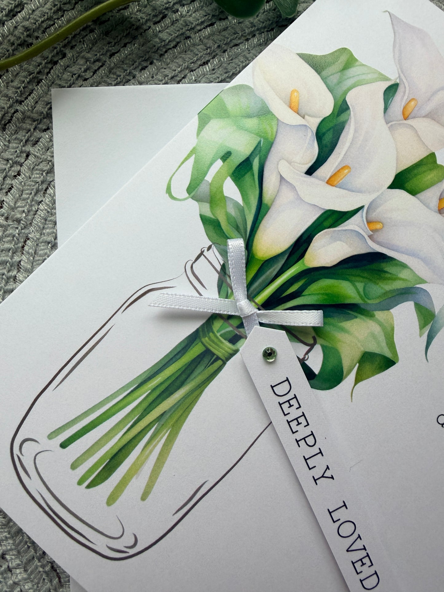 Personalised Lily Sympathy Card - Thinking of you bereavement card