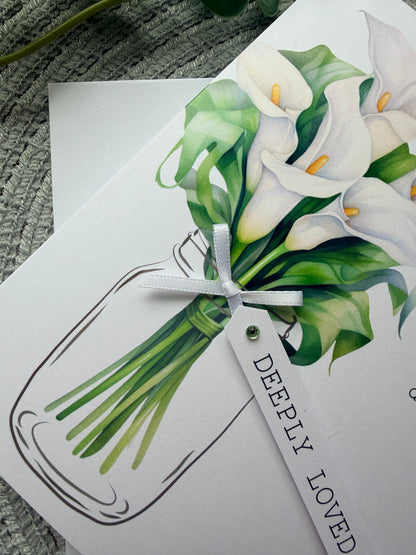 Personalised Lily Sympathy Card - Thinking of you bereavement card