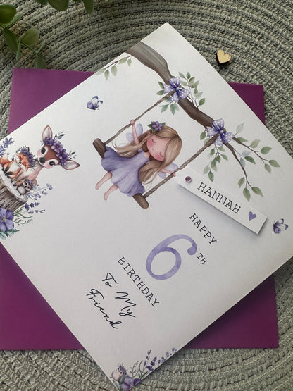 Personalised Girls Fairy Bag – Birthday Gift, Toy Bag, Optional Matching Card