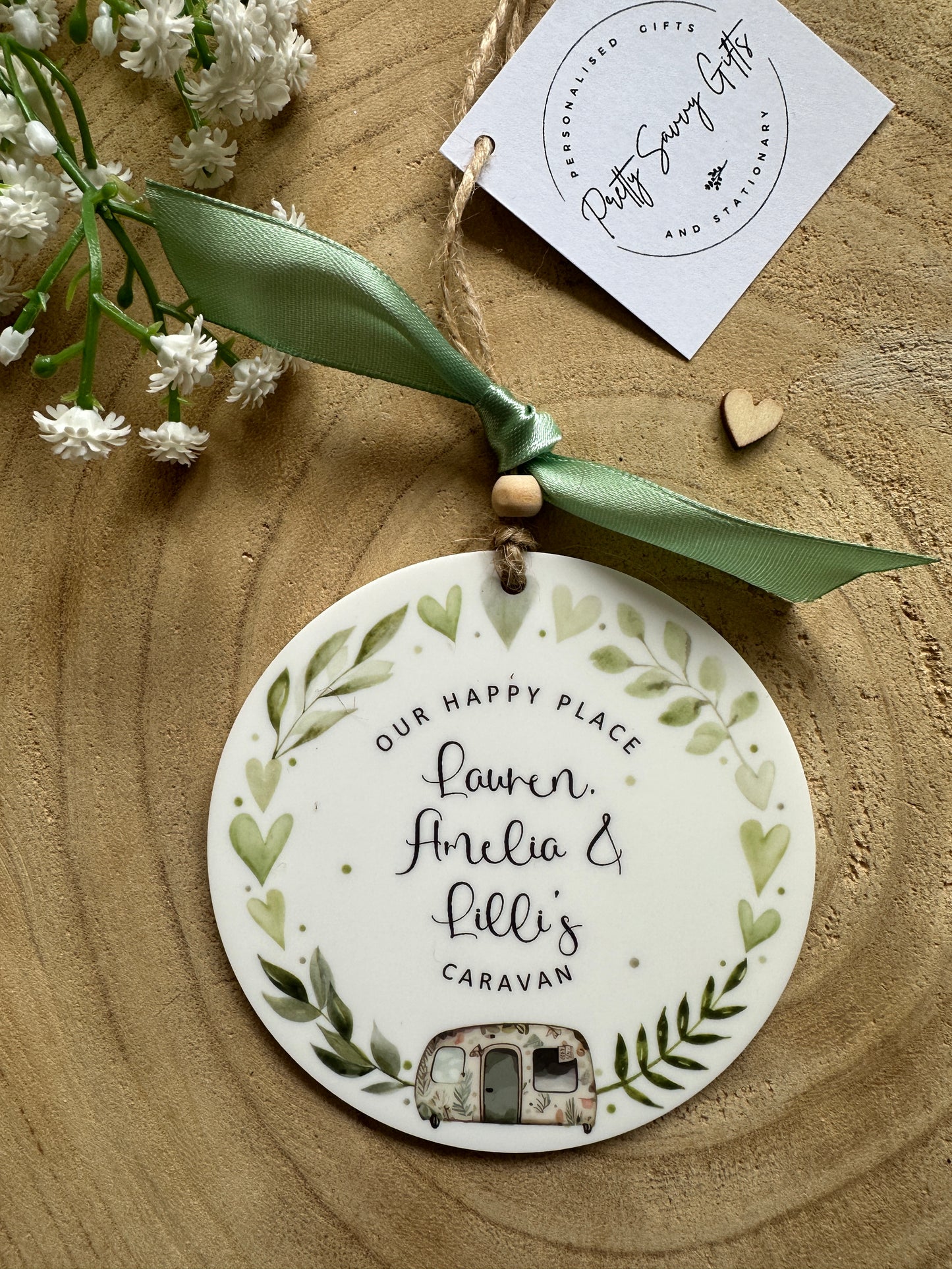 Personalised Handmade Caravanning Keepsake, Caravanning Themed sign, Natural Colours, English or Welsh Caravan plaque, Caravan decoration