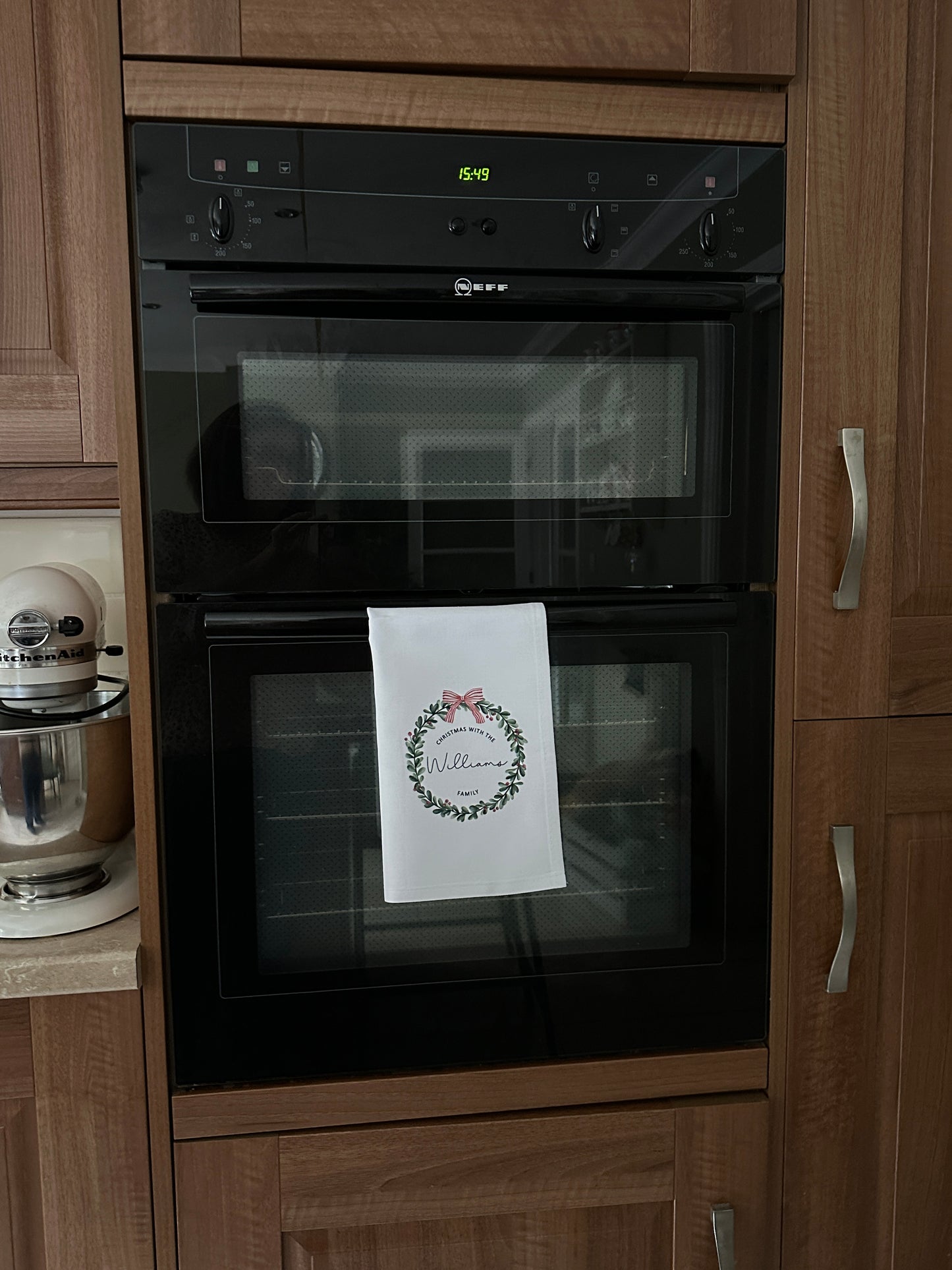 Personalised Christmas Tea Towel; Christmas with the Family