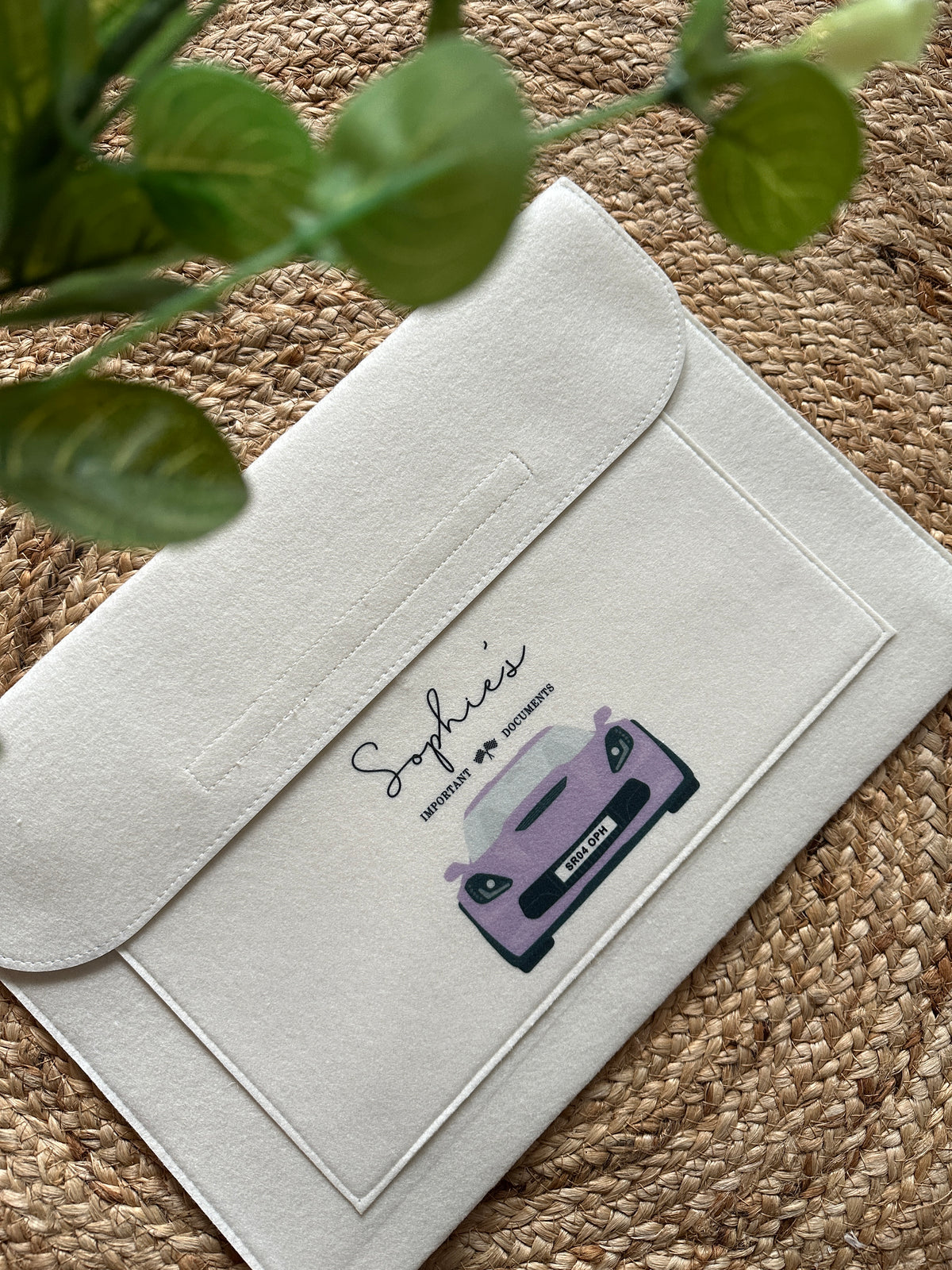 Personalised Car Document Wallet Folder