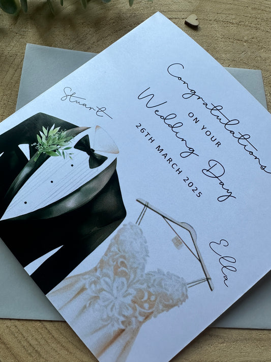 Personalised Mr and Mrs Wedding Card