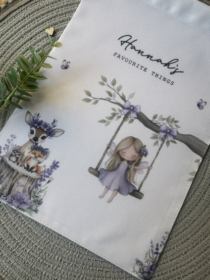 Personalised Girls Fairy Bag – Birthday Gift, Toy Bag, Optional Matching Card