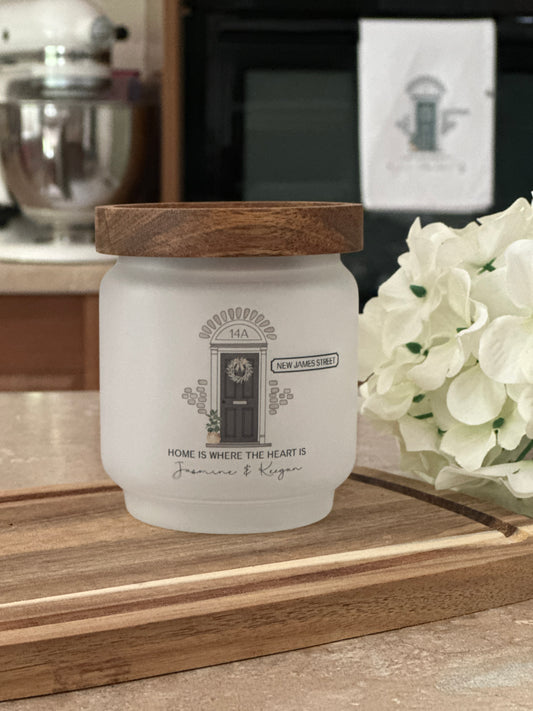 Personalised Handmade New Home Tea Light Glass Candle Holder