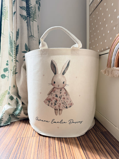 Personalised Bunny Toy Storage Basket