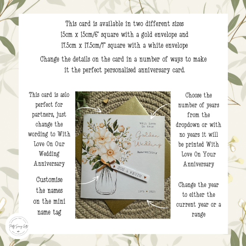 Personalised Golden Wedding Anniversary Card - 50th Wedding Anniversary